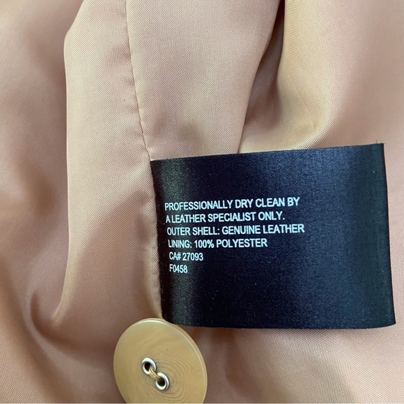 BERNARDO gold beige genuine leather jacket blazer soft contemporary pocket funky - Picture 10 of 16